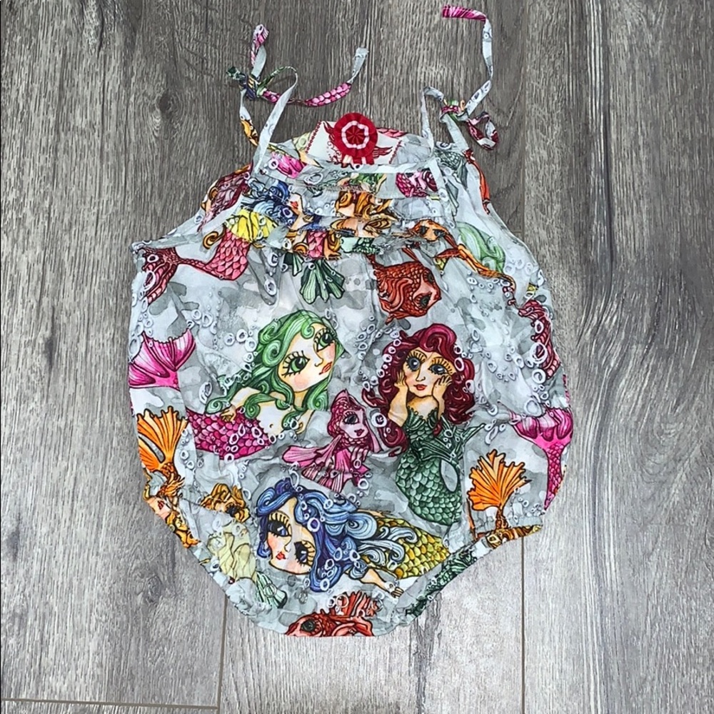 Paper Wings Mermaid Romper Sz 6m